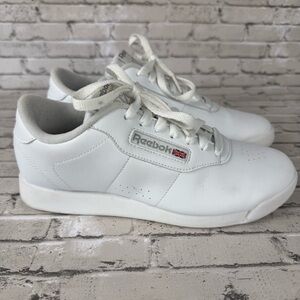 Reebok Classic Princess Sneakers Women 7.5 White Leather Lace Up Low Top